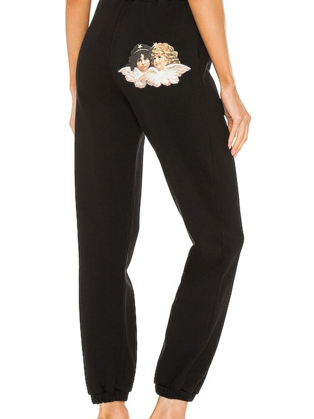 Fiorucci Black Joggers with Cherub Back Graphic